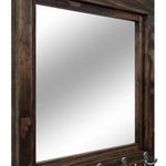Reading Mirror with Wall Hooks, Coat Rack, Decorative Mirror, Entryway Organizer, Key Holder, Coat Hooks - Renewed Decor & Storage
