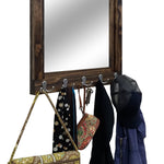 Reading Mirror with Wall Hooks, Coat Rack, Decorative Mirror, Entryway Organizer, Key Holder, Coat Hooks - Renewed Decor & Storage