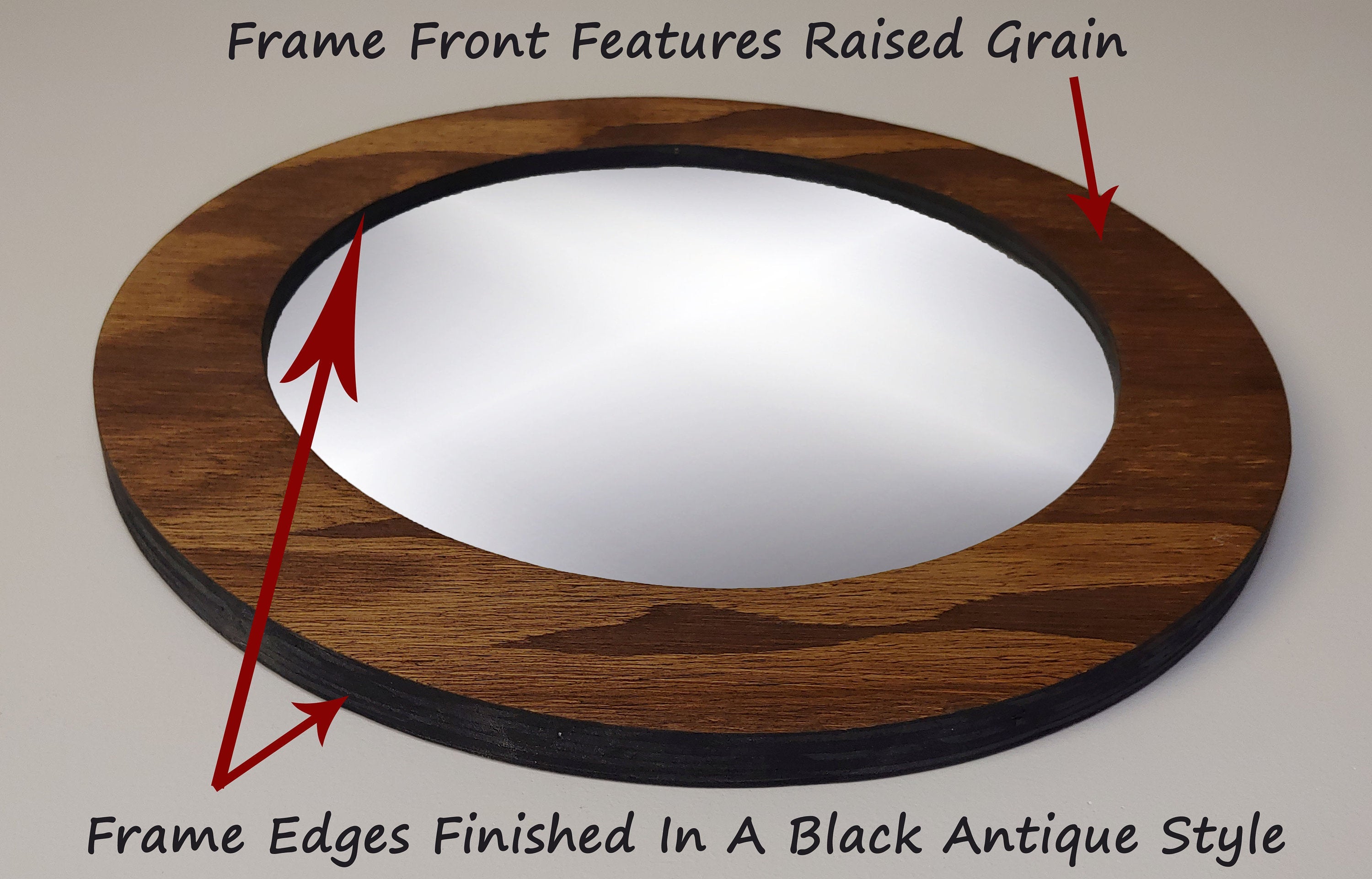 Wood Basics Round Decorative Wall Mirror - Renewed Decor & Storage