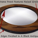 Wood Basics Round Decorative Wall Mirror - Renewed Decor & Storage