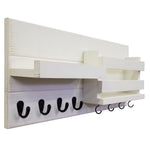 Restyled Farmhouse Mail Organizer with Hooks, Entryway Organizer, Key Holder for Wall, Wall Shelf - Renewed Decor & Storage