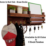 Restyled Farmhouse Mail Organizer with Hooks, Entryway Organizer, Key Holder for Wall, Wall Shelf - Renewed Decor & Storage
