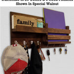 Restyled Farmhouse Mail Organizer with Hooks Entryway Organizer, Key Holder for Wall, Wall Shelf - Renewed Decor & Storage