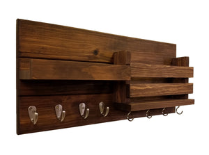 Restyled Farmhouse Mail Organizer with Hooks Entryway Organizer, Key Holder for Wall, Wall Shelf - Renewed Decor & Storage