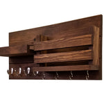 Restyled Farmhouse Mail Organizer with Hooks Entryway Organizer, Key Holder for Wall, Wall Shelf - Renewed Decor & Storage