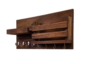 Restyled Farmhouse Mail Organizer with Hooks Entryway Organizer, Key Holder for Wall, Wall Shelf - Renewed Decor & Storage