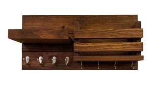 Restyled Farmhouse Mail Organizer with Hooks Entryway Organizer, Key Holder for Wall, Wall Shelf - Renewed Decor & Storage