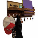 Restyled Farmhouse Mail Organizer with Hooks Entryway Organizer, Key Holder for Wall, Wall Shelf - Renewed Decor & Storage