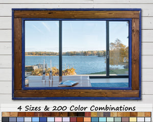 Rittenhouse Herringbone Mirror, 20 Stain Colors & 20 Accent Colors - Shown In True Blue and Special Walnut

