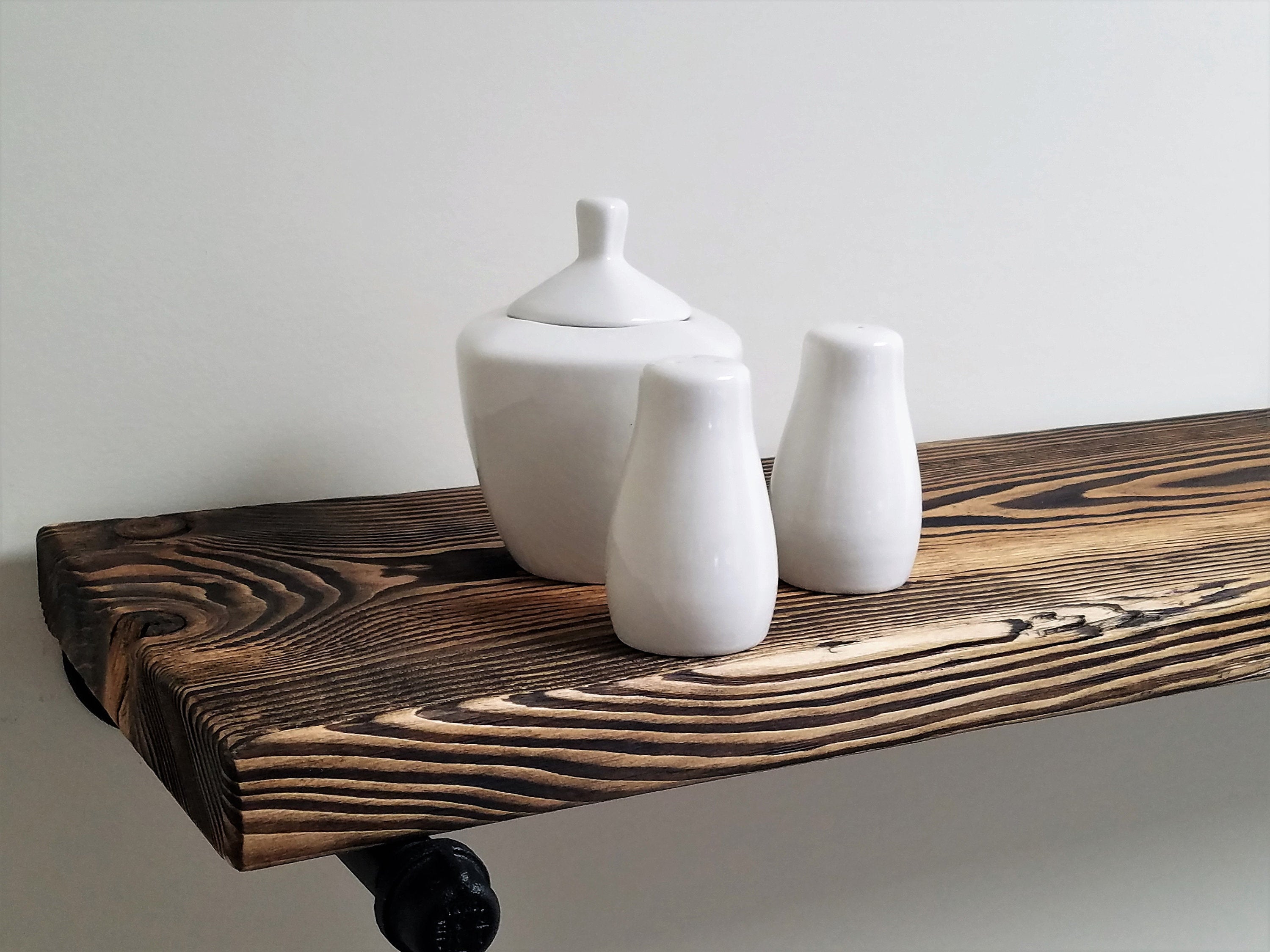 Open Bathroom Industrial Pipe Shelves, Available in 20 Colors - Renewed Decor & Storage