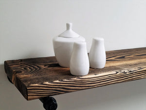 Open Bathroom Industrial Pipe Shelves, Available in 20 Colors - Renewed Decor & Storage