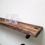 Open Bathroom Industrial Pipe Shelves, Available in 20 Colors - Renewed Decor & Storage
