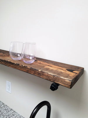 Open Bathroom Industrial Pipe Shelves, Available in 20 Colors - Renewed Decor & Storage