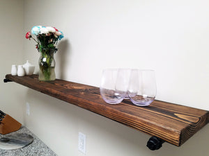Open Bathroom Industrial Pipe Shelves, Available in 20 Colors - Renewed Decor & Storage