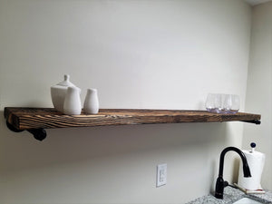 Open Bathroom Industrial Pipe Shelves, Available in 20 Colors - Renewed Decor & Storage
