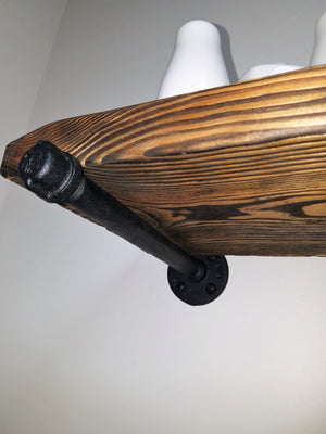Open Bathroom Industrial Pipe Shelves, Available in 20 Colors - Renewed Decor & Storage