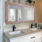 Accent Bracket Shiplap Rustic Framed Wall Mirror, 2 Colors, Shown in Vintage Red Oak & Custom Sizes 