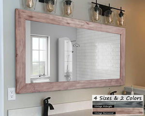 Accent Bracket Shiplap Rustic Framed Wall Mirror, 2 Colors & Custom Sizes by Lane of Lenore
