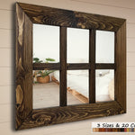 Mirror Wall Decor, Shiplap Window Mirror 6 Pane - Lane of Lenore 