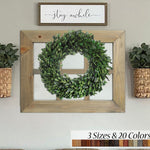 Wreath Holder 6 Pane Shiplap Rustic Wood Frame - 20 Stain Colors
