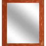 Shiplap Rustic Framed Wall Mirror, 20 Paint Colors, Shown in Burnt Orange, Handmade in the USA