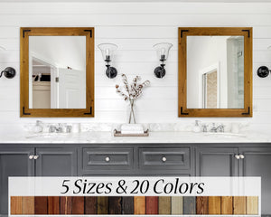 Accent Bracket Shiplap Reclaimed Wood Mirror - Driftwood Stain 