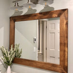 Shiplap Reclaimed Wood Mirror Shown in Early American,