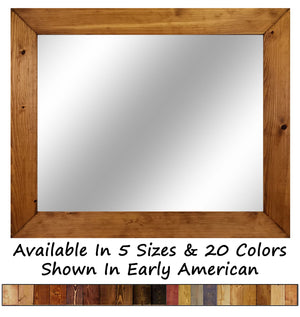 Mirror Wood Frame, 20 Stain Colors 