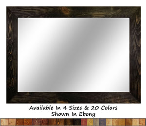Shiplap Rustic Wood Framed Mirror, 20 Stain Colors - Shown In Ebony