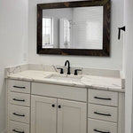 Shiplap Rustic Wood Framed Mirror, 20 Stain Colors - Shown In Ebony