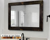 Shiplap Rustic Wood Framed Mirror, 20 Stain Colors - Shown In Ebony