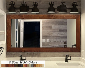 Mirror with Wooden Framr - Shown In English Chestnut

