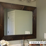   Jacobean Wood Framed Mirror, 20 Stain Colors 