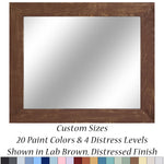 Shiplap Rustic Framed Wall Mirror, 20 Paint Colors, Shown in Lab Brown, Handmade in the USA