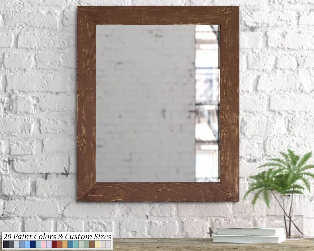 Shiplap Rustic Framed Wall Mirror, 20 Paint Colors, & Custom Sizes by Lane of Lenore