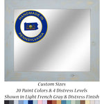 Shiplap Rustic Framed Wall Mirror, 20 Paint Colors, Shown in Light French Gray, Handmade in the USA