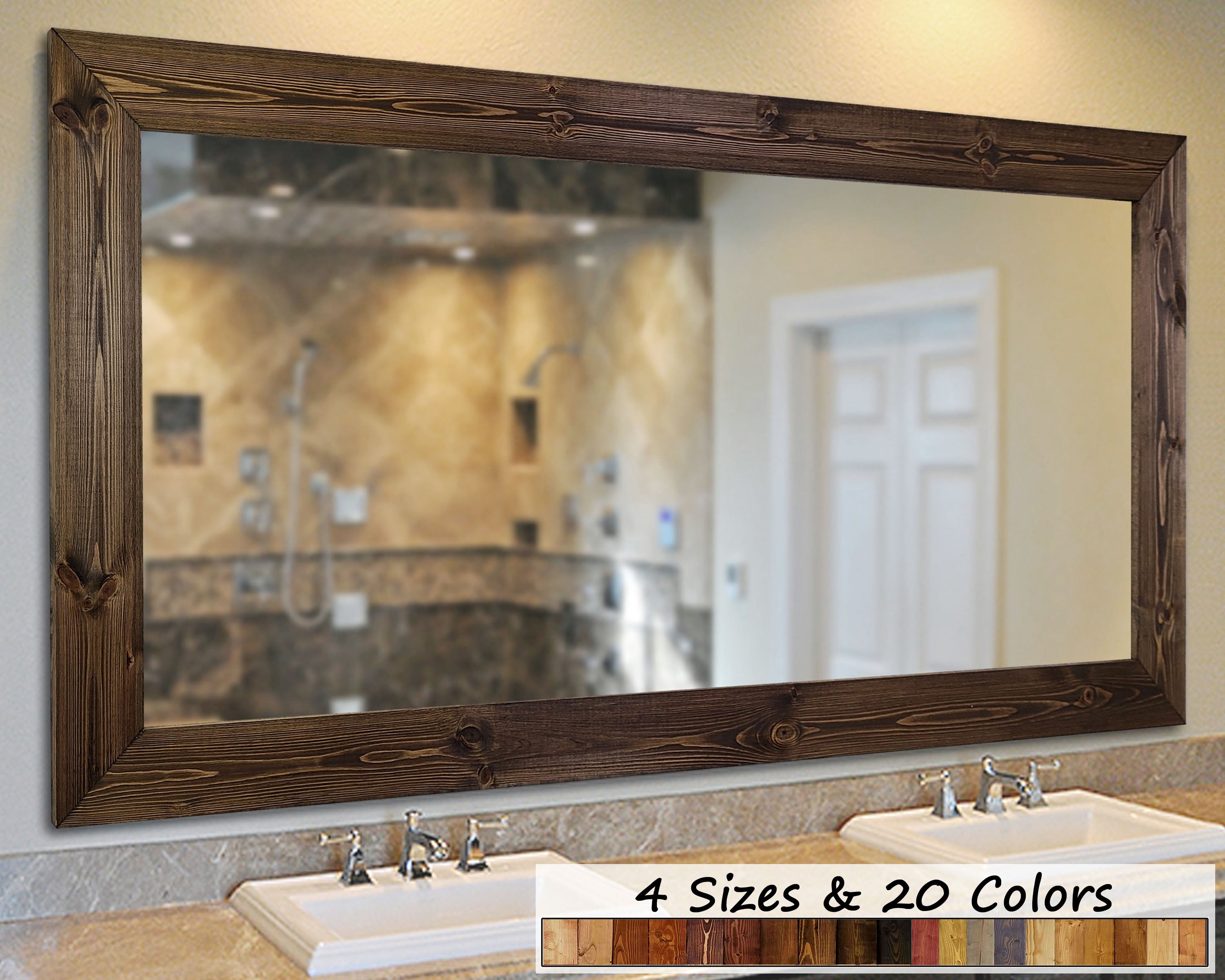 Dark sales wood mirror