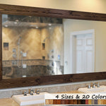 Shiplap Rustic Wood Framed Mirror, 20 Stain Colors - Shown In Dark Walnut