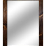 Shiplap Rustic Wood Framed Mirror, 20 Stain Colors 