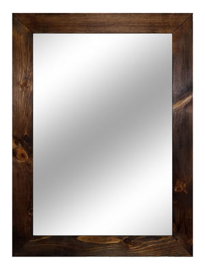 Shiplap Rustic Wood Framed Mirror, 20 Stain Colors - Shown In Provincial