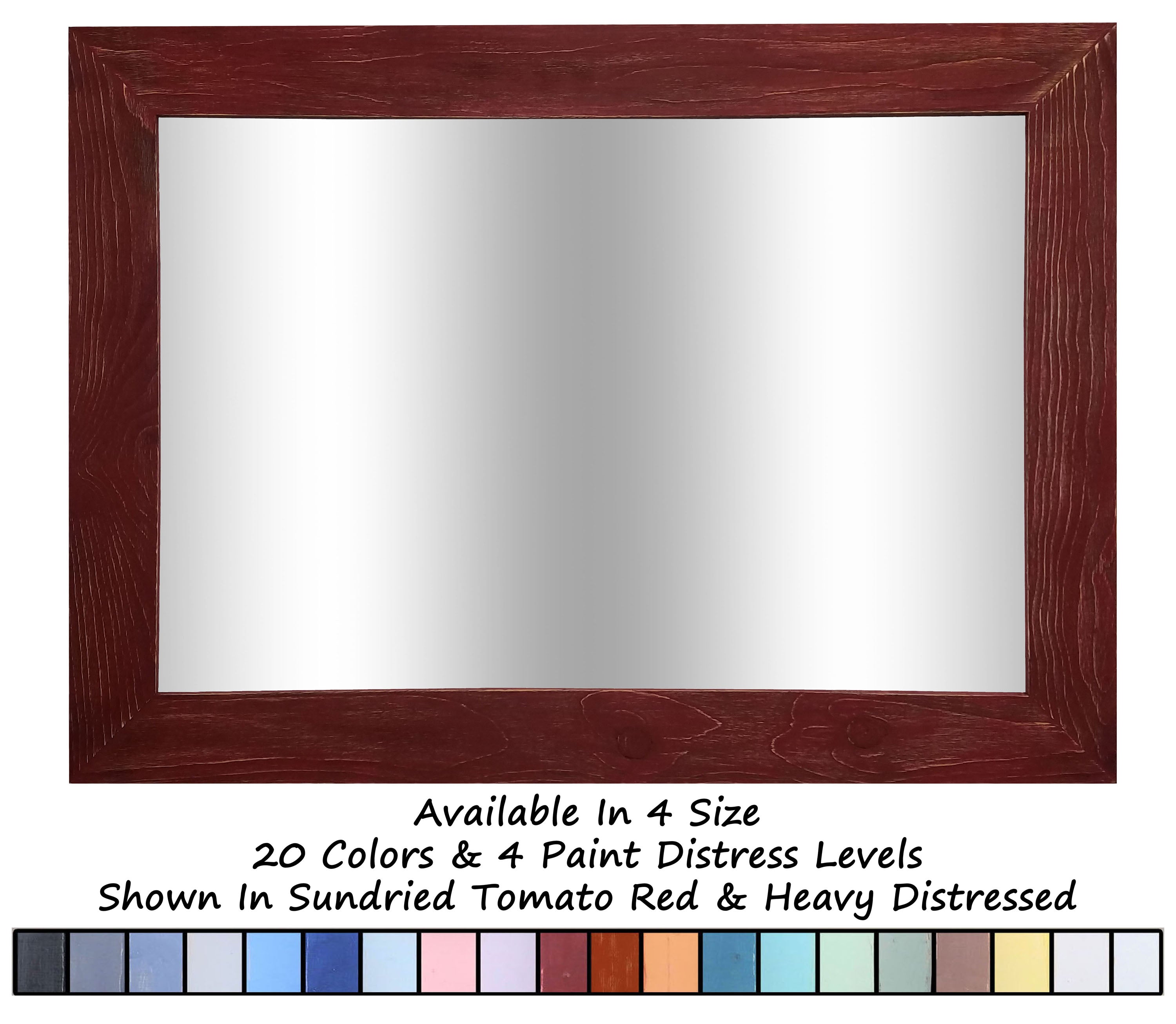 Shiplap Rustic Reclaimed Styled Framed Mirror, Handmade in the USA
