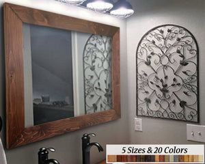 Best Red Framed Mirror Handmade in USA  Shiplap Red Oak