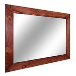 Shiplap Rustic Wood Framed Mirror, 20 Stain Colors - Shown In Sedona Red