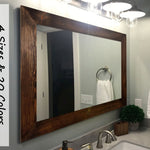 Shiplap Rustic Wood Framed Mirror, 20 Stain Colors - Shown In Special Walnut