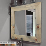 Square Shiplap Wood Framed Mirror, 20 Colors & Custom Sizes, Handmade in the USA