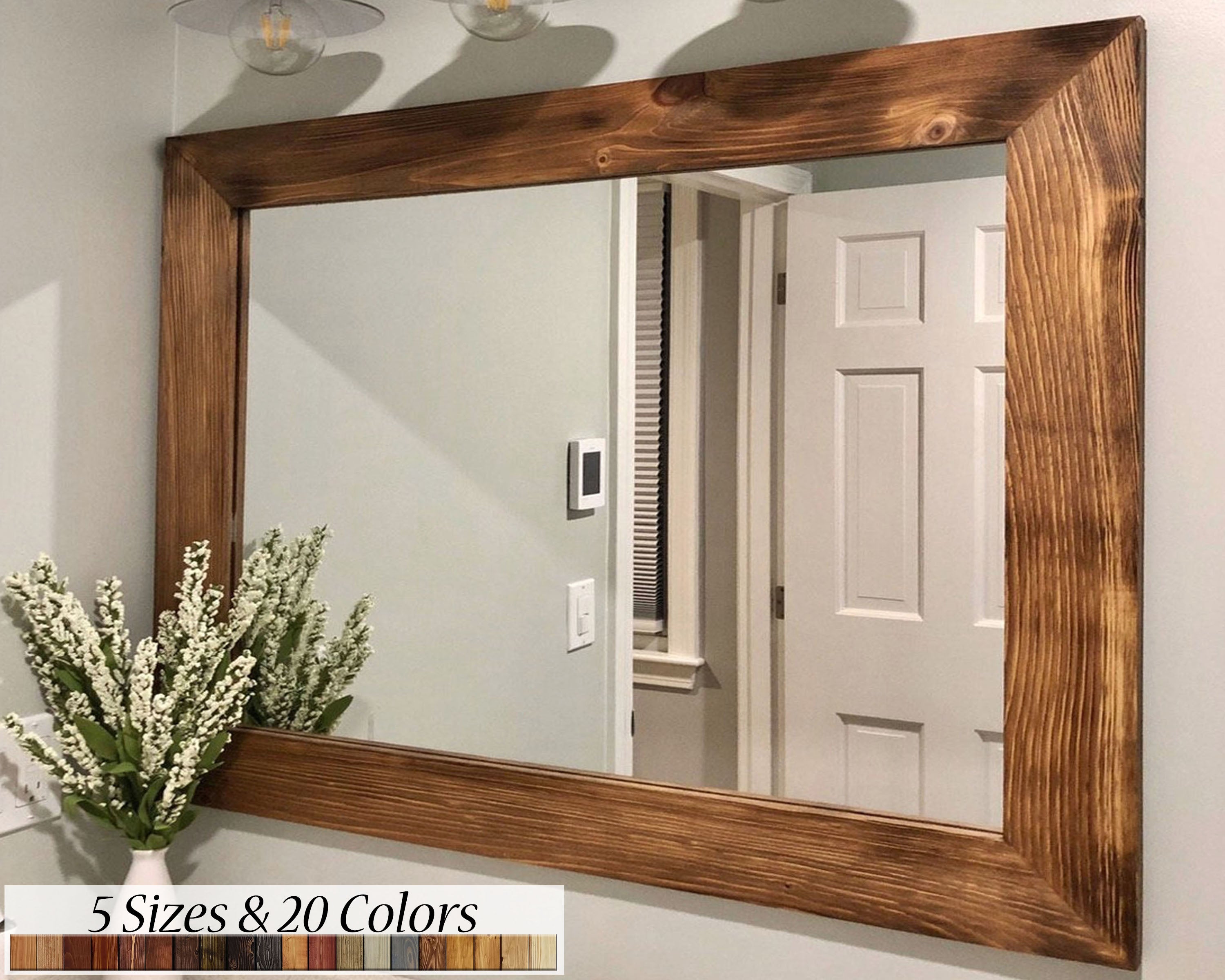 Mirror Wood Frame, 20 Stain Colors -Shown In Early American

