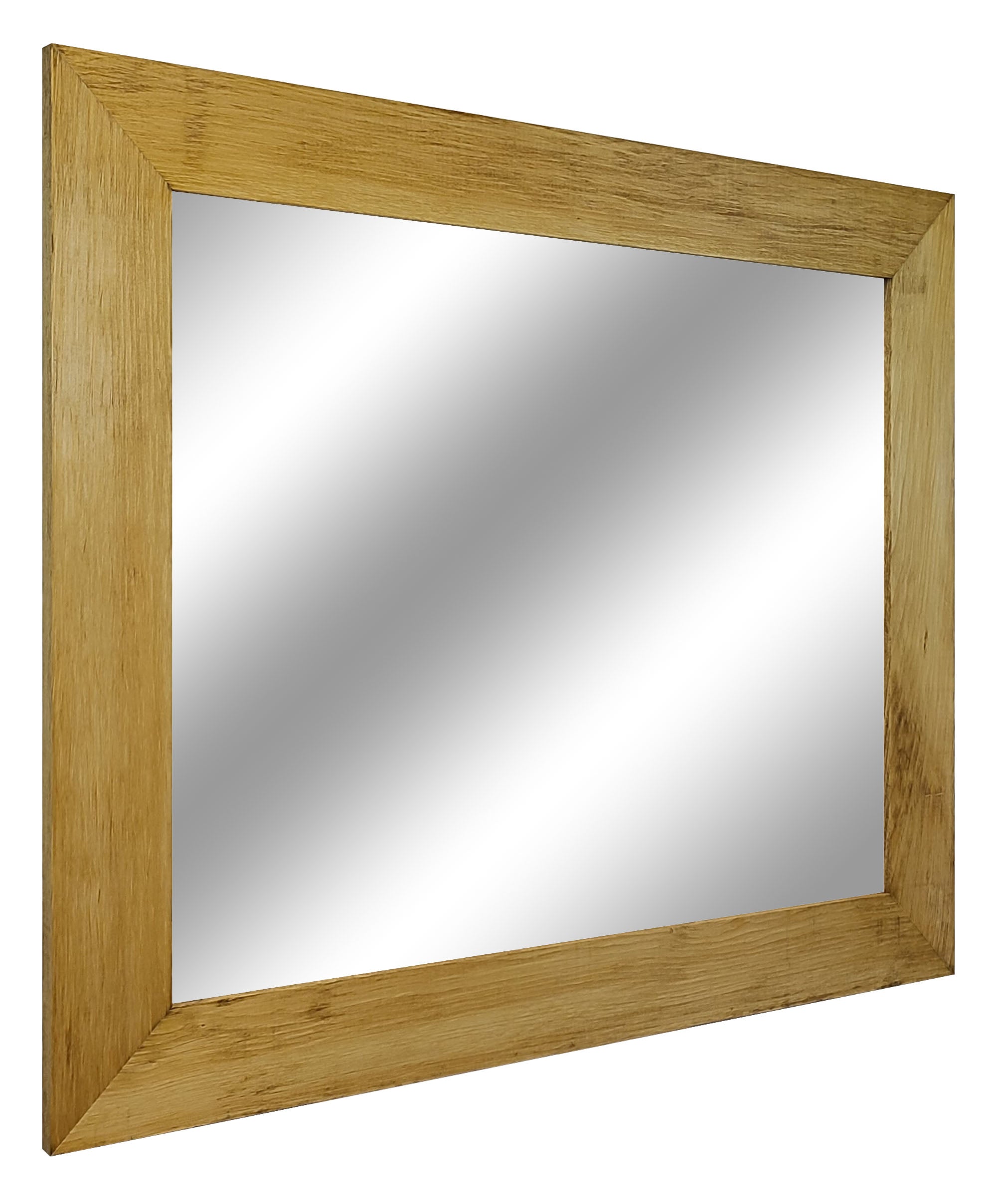 Shiplap Reclaimed Wood Mirror Shown in Driftwood