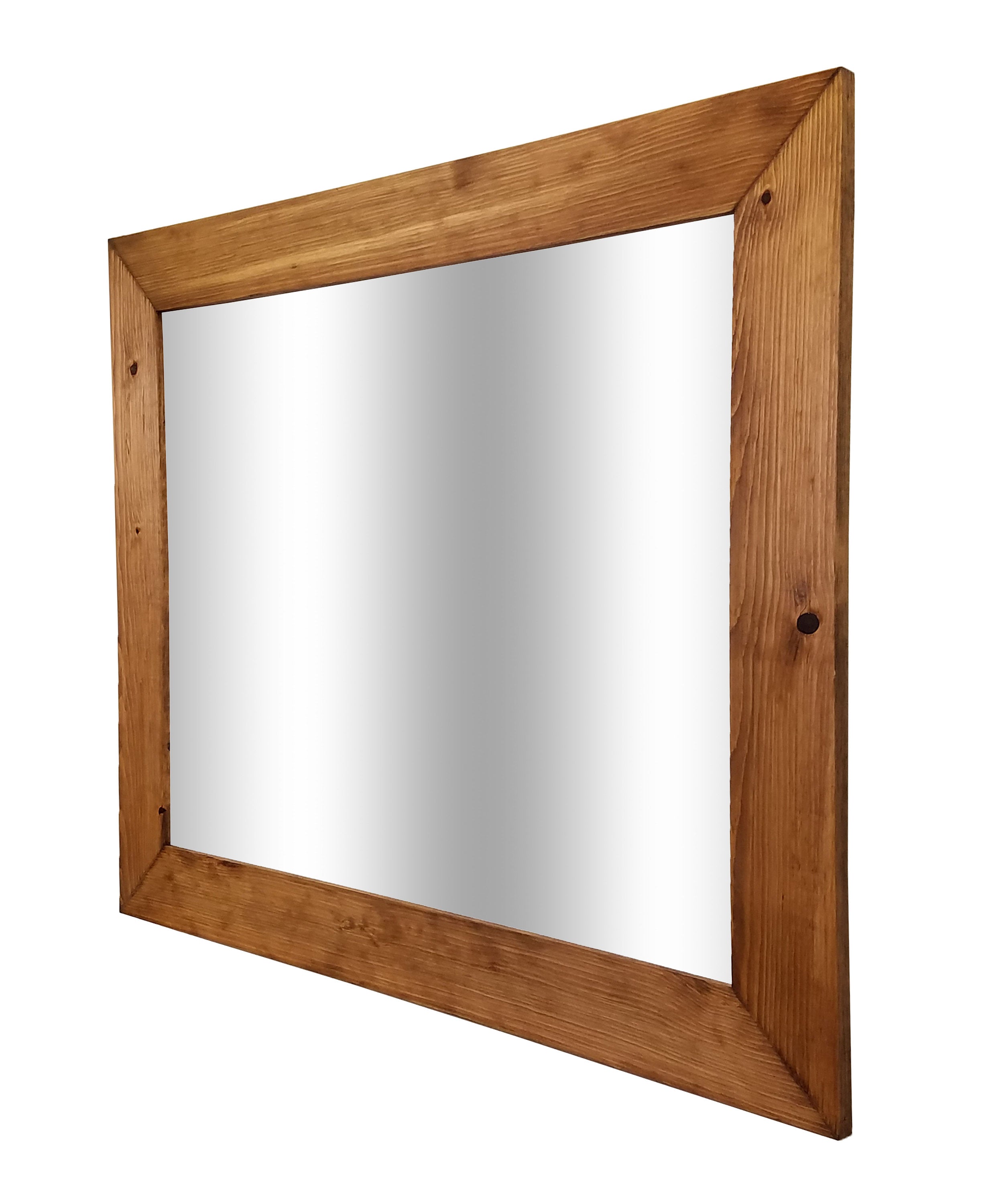 Shiplap Reclaimed Wood Mirror Shown in Early American, 4 Sizes & 20 Stains - Renewed Decor & Storage