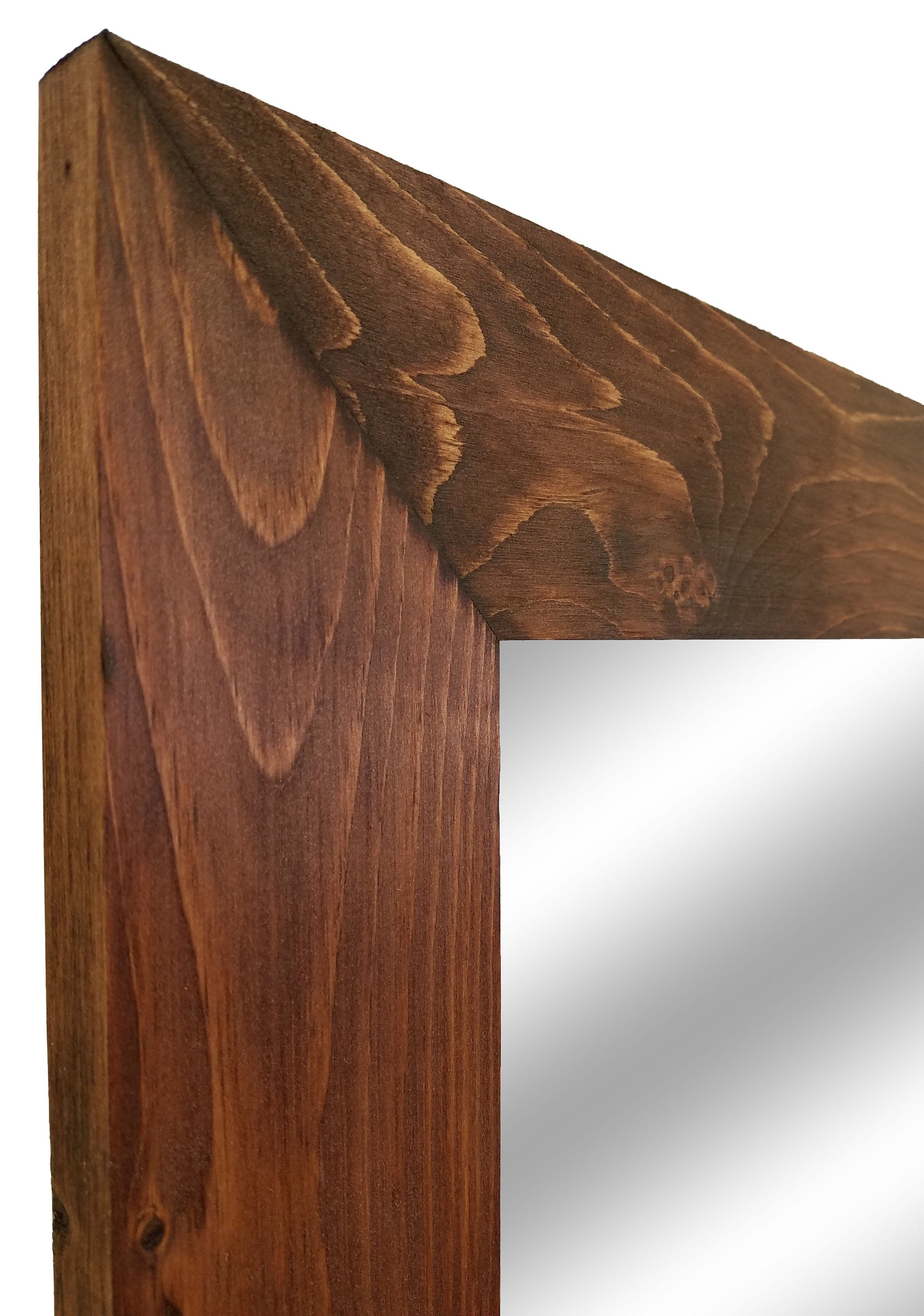 Shiplap Reclaimed Wood Mirror Shown in Red Oak, 4 Sizes & 20 Stains - Renewed Decor & Storage