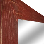 Shiplap Reclaimed Wood Mirror Shown in Sundried Tomato Red, 4 Sizes & 20 Colors - Renewed Decor & Storage